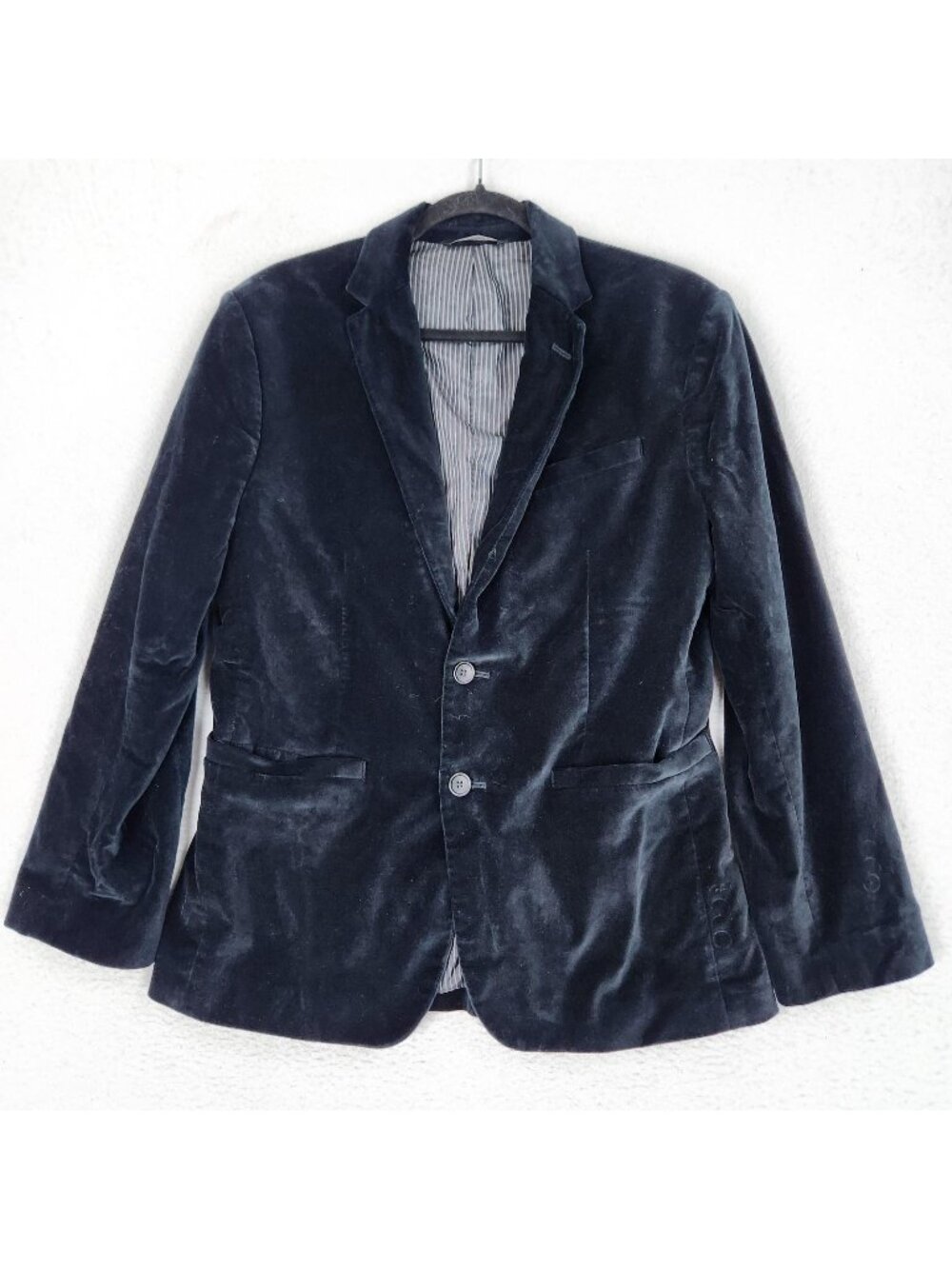 Banana Republic Jacket Mens 38S Black Velour Slim Fit Short Two Button Blazer